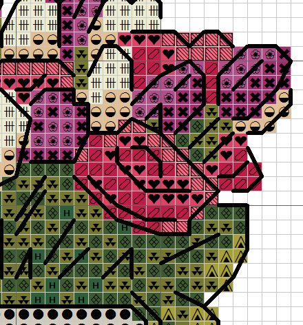 Авторская схема вышивки крестом «Весенние цветы в вазе» xsd