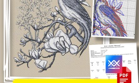 «Магнолия» - Авторская Схема Вышивки для Cross Stitch Saga