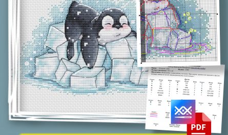 «Пингвинёнок» - Бесплатная Схема Вышивки Животные Зима