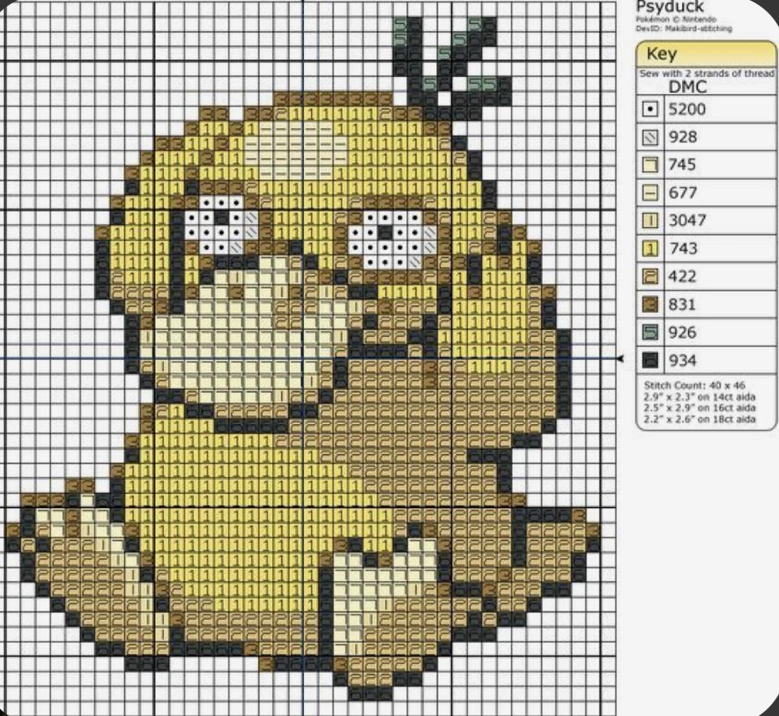 Вышивка крестиком покемон