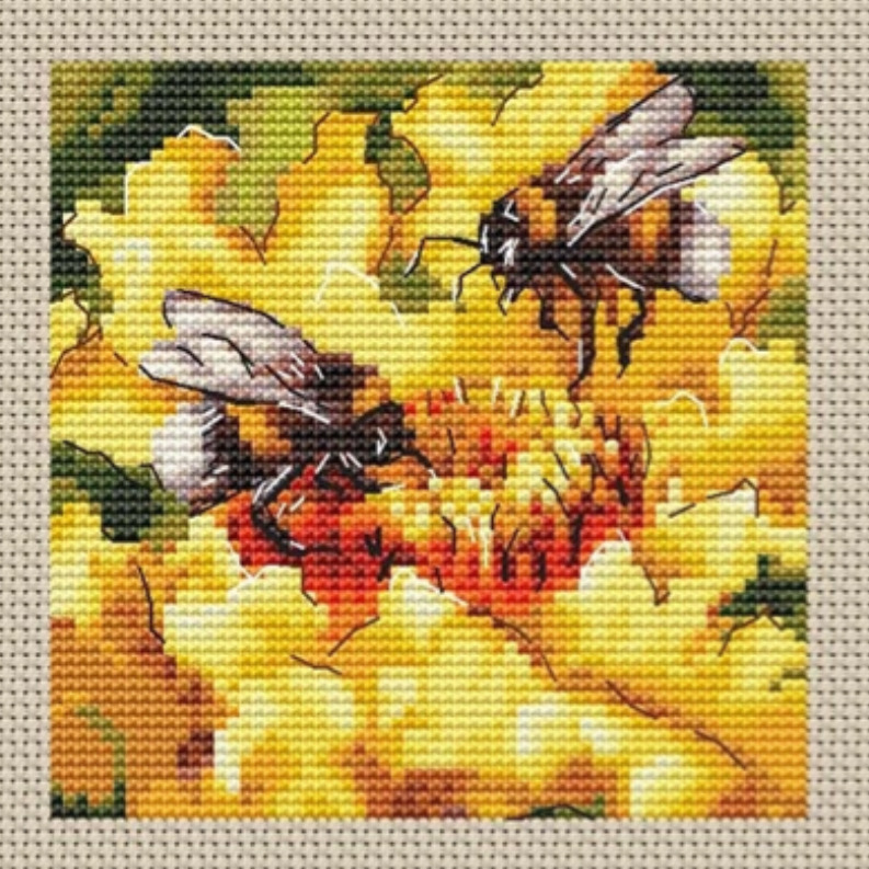 Охота на мед - Авторская Схема Вышивки Крестом Купить Пчелы
