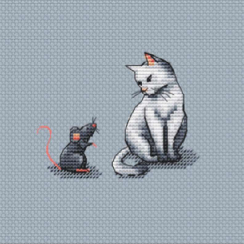 Кошки-Мышки - Авторская Схема Вышивки Крестом Животные Купить