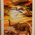 Слоны у Ручья - Вышивка Крестом Огромная Купить Африка Набор