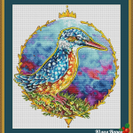 Зимородок - Авторская Схема Вышивки Крестом Купить Птицы