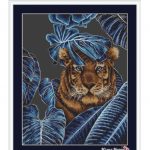 Тигр в Листьях - Вышивка Крестом Купить Авторскую Схему Сага