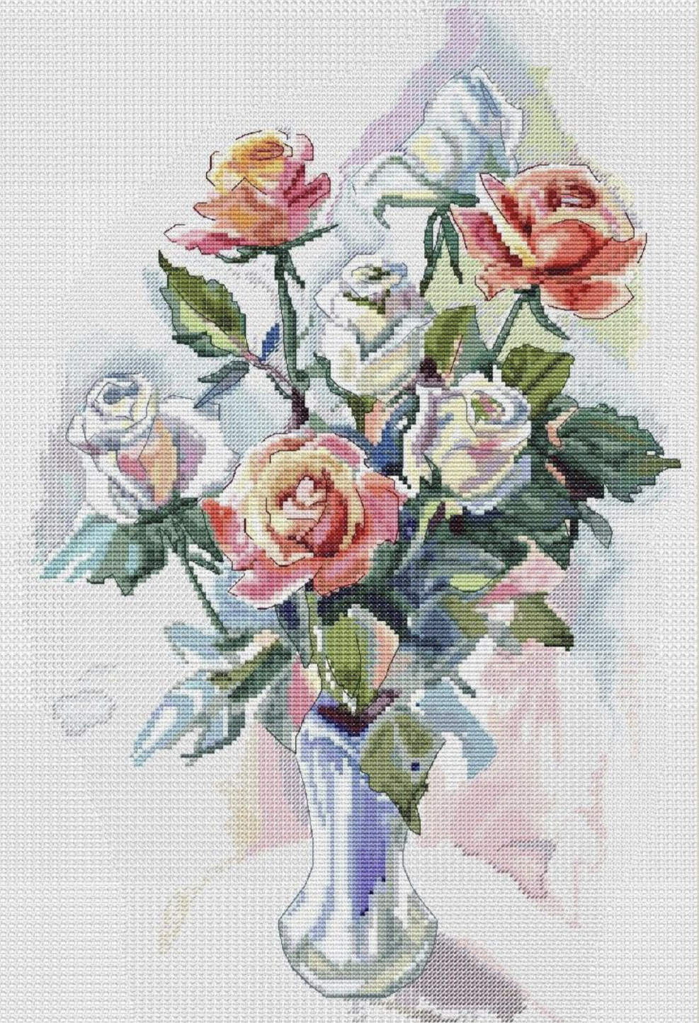 Акварельная вышивка. Лукас Акварельные розы. Вышивка крестом розы. Акварельные розы вышивка.